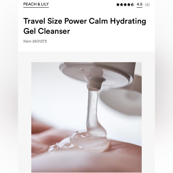 π Travel Size Peach & Lily Power Calm Hydrating Gel Cleanser 1.01 fl oz 30ml π - Picture 3 of 10